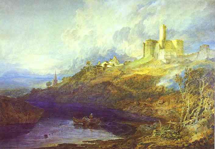 J.M.W. Turner Warkworth Castle Northumberland Thunder Storm Approaching at Sun-Set.